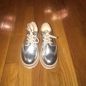 Silver ZARA Oxford sneakers